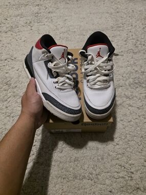 Air Jordan 3 Retro White Black Red Sneakers